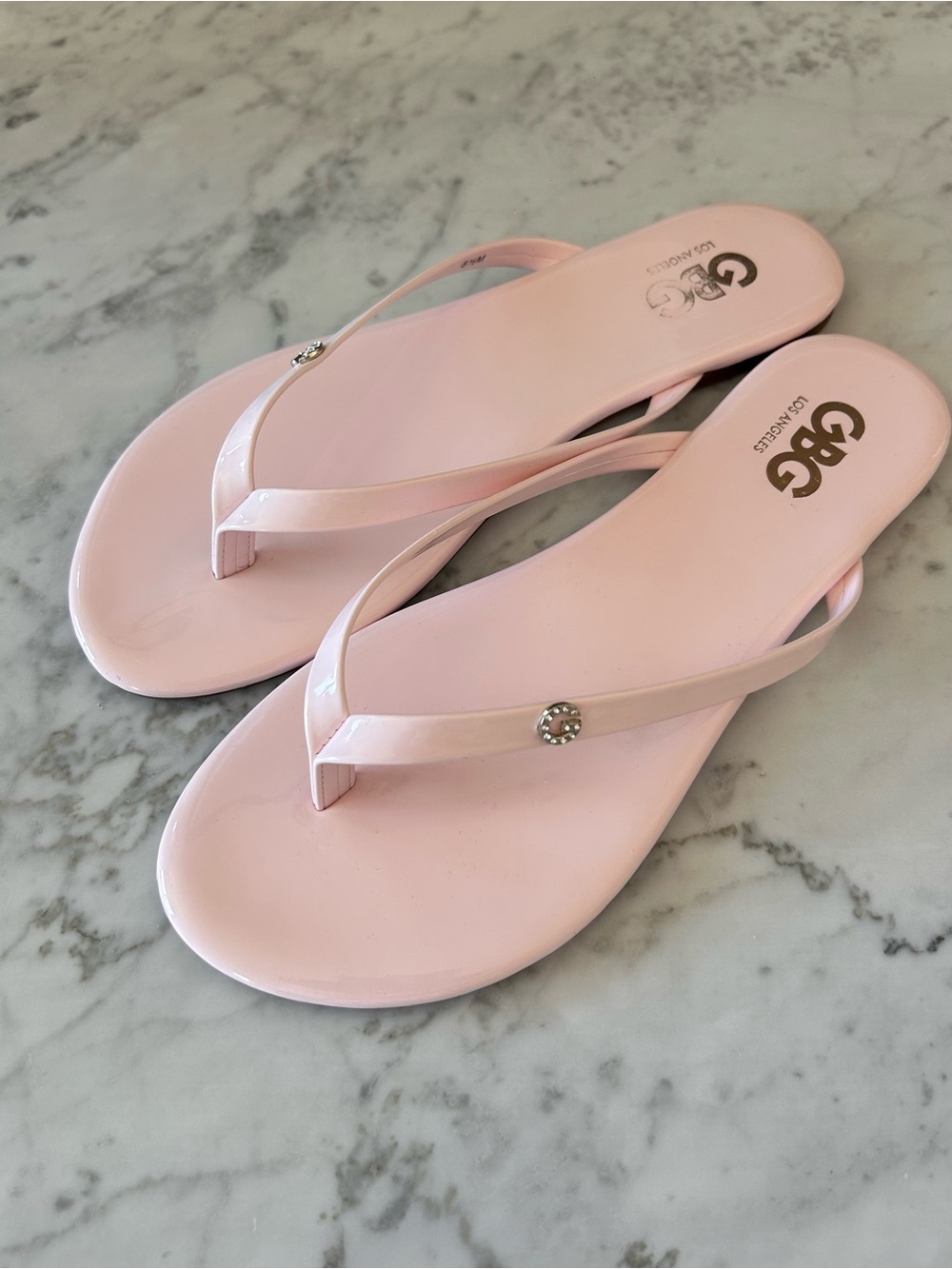 G by Guess Women's Light Pink Jelly Flip Flops